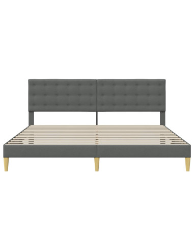 Struttura del letto Grigio Scuro 200 x 200 cm Tessuto