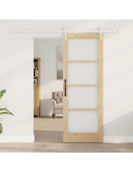 Porta Scorrevole Marrone 73.5 x 198.5 cm Legno e metallo