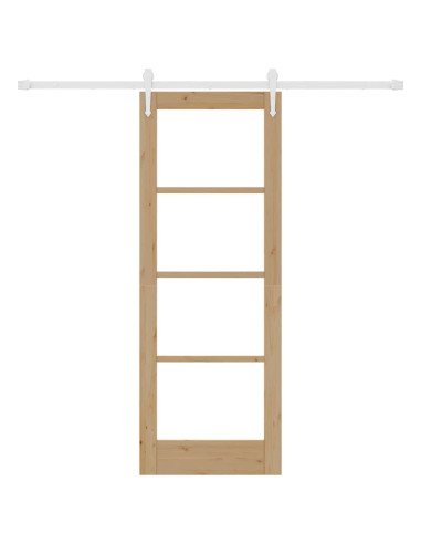 Porta Scorrevole Marrone 73.5 x 198.5 cm Legno e metallo