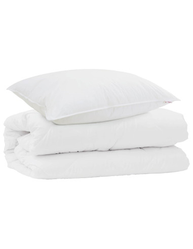 Set di Piumoni con cuscino 2 pcs Bianco Microfibra