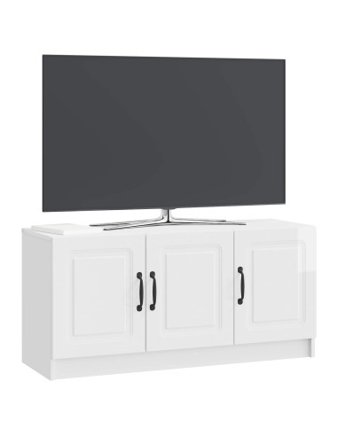 Mobile TV Bianco Lucido 99 x 34,5 x 47 cm Legno ingegnerizzato