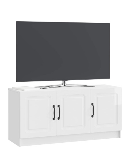 Mobile TV Bianco Lucido 99 x 34,5 x 47 cm Legno ingegnerizzato