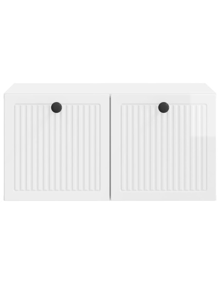 Mobile Porta TV da Muro Bianco Lucido 59,5 x 41 x 30 cm