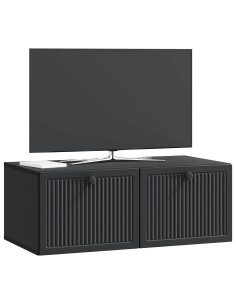 Mobile Porta TV da Muro Nero 78,5 x 41 x 30 cm 2