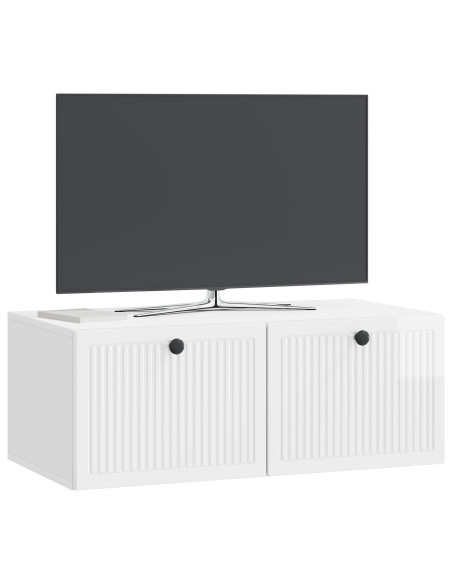 Mobile Porta TV da Muro Bianco Lucido 78,5 x 41 x 30 cm