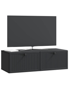 Mobile Porta TV da Muro Montaggio a parete Nero 98 x 41 x 30 cm 2