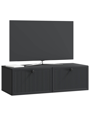 Mobile Porta TV da Muro Montaggio a parete Nero 98 x 41 x 30 cm
