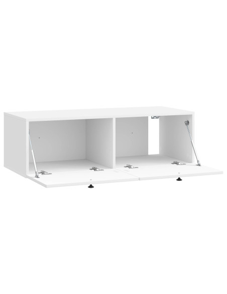 Mobile Porta TV da Muro Bianco Lucido 98 x 41 x 30 cm