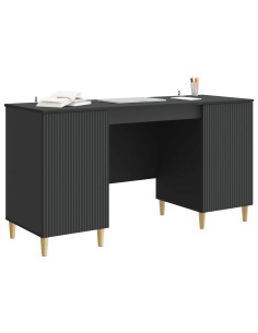 Scrivania Nero 142,5 x 50 x 75 cm Legno ingegnerizzato 2