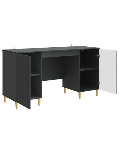 Scrivania Nero 142,5 x 50 x 75 cm Legno ingegnerizzato