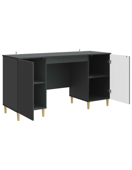 Scrivania Nero 142,5 x 50 x 75 cm Legno ingegnerizzato