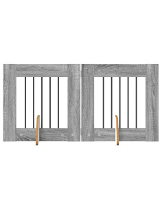 Cancello per cani con supporti 2 pcs Grigio Sonoma 60 x 60 cm 2
