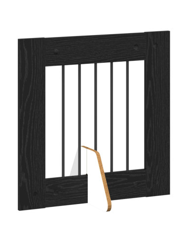 Cancello per cani con supporti 4 pcs Rovere Nero 60 x 60 cm