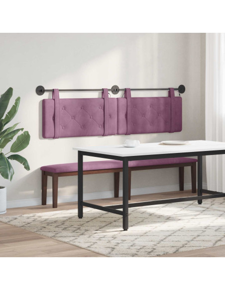 Testiera sospesa Con luce LED Viola Velluto