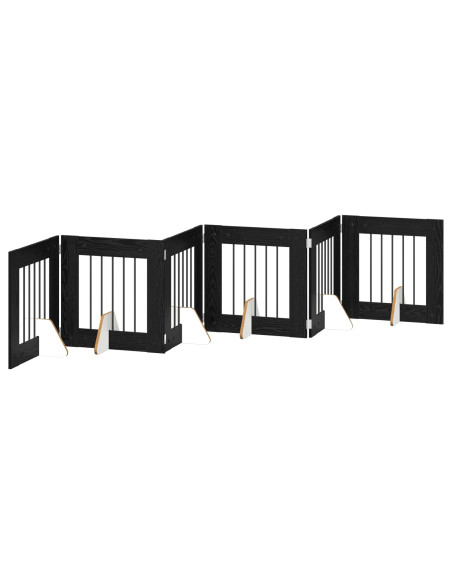 Cancello per cani con supporti 6 pcs Rovere Nero 60 x 60 cm