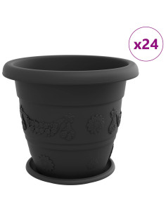 Vasi per Piante 24 pcs Nero Ø 39 x 32 cm Plastica 2