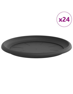 Vassoio Rotondo per Fiori 24 pcs Nero Ø 27 x 2,5 cm Plastica 2