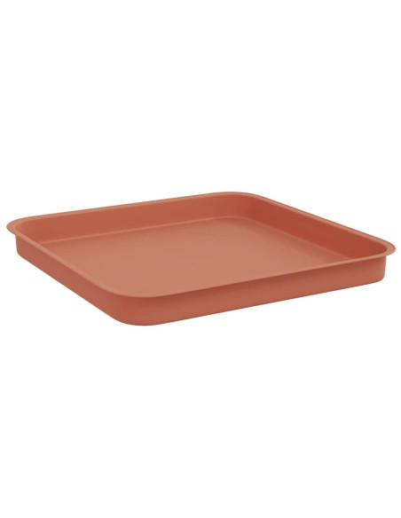 Vassoio Quadrato per Fiori 6 pcs Rosso Mattone 21 x 21 x 2 cm