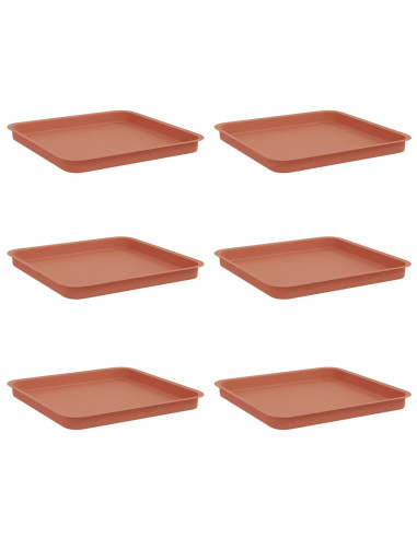 Vassoio Quadrato per Fiori 6 pcs Rosso Mattone 36 x 36 x 2.5 cm