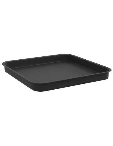 Vassoio Quadrato per Fiori 6 pcs Nero 21 x 21 x 2 cm Plastica