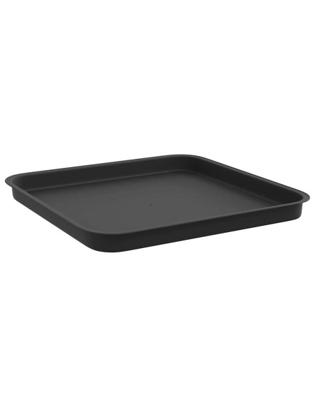 Vassoio Quadrato per Fiori 6 pcs Nero 32 x 32 x 2,5 cm Plastica