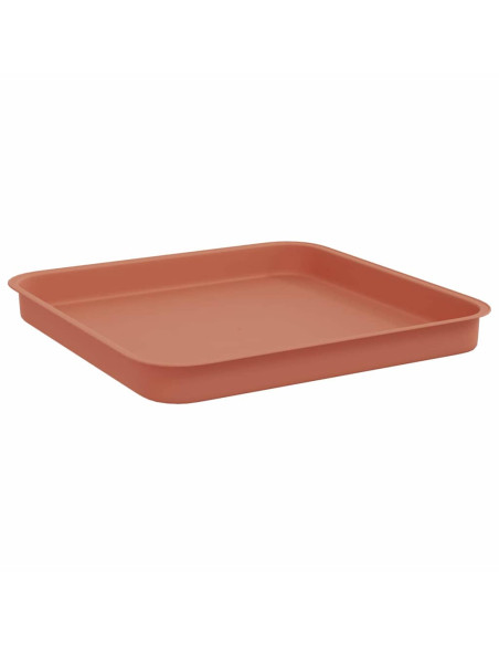 Vassoio Quadrato per Fiori 24 pcs Rosso Mattone Plastica
