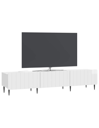 Mobile TV Bianco Lucido 147 x 34,5 x 32 cm Legno ingegnerizzato