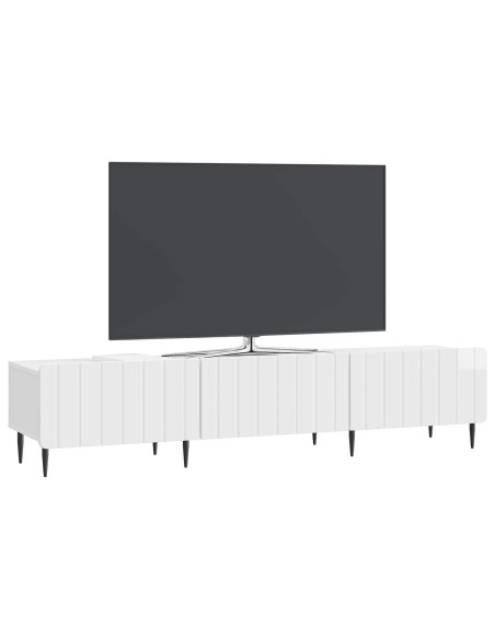 Mobile TV Bianco Lucido 147 x 34,5 x 32 cm Legno ingegnerizzato