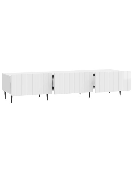 Mobile TV Bianco Lucido 147 x 34,5 x 32 cm Legno ingegnerizzato