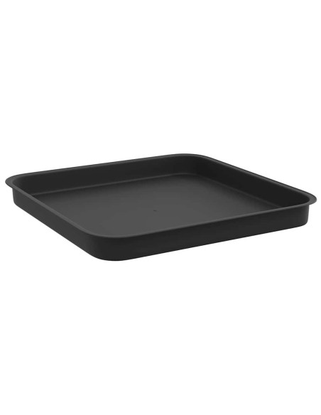 Vassoio Quadrato per Fiori 24 pcs Nero 21 x 21 x 2 cm Plastica