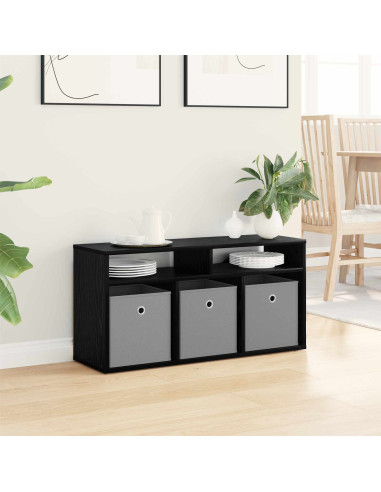 Lowboard con cassetto Rovere Nero 87 x 27,5 x 43 cm