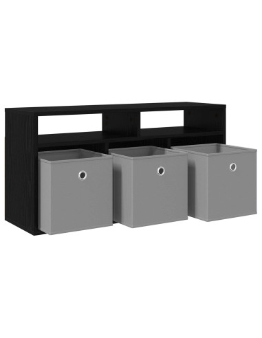 Lowboard con cassetto Rovere Nero 87 x 27,5 x 43 cm