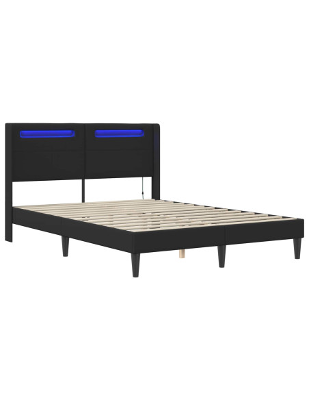 Struttura del letto con testiera Nero 120 x 190 cm Similpelle