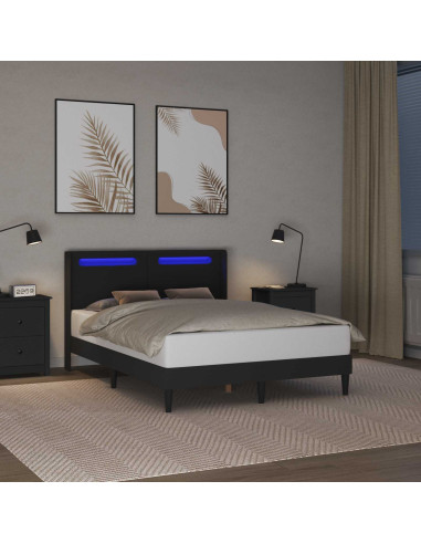 Struttura del letto con testiera Nero 120 x 200 cm Similpelle