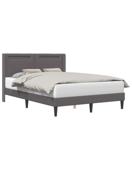 Struttura del letto con testiera Grigio 140 x 190 cm Similpelle
