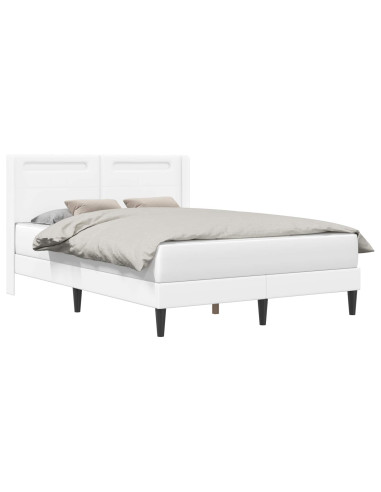Struttura del letto con testiera Bianco 140 x 190 cm Similpelle