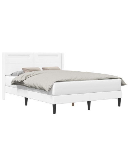 Struttura del letto con testiera Bianco 140 x 200 cm Similpelle
