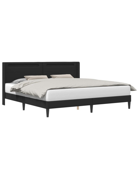 Struttura del letto con testiera Nero 180 x 200 cm Similpelle