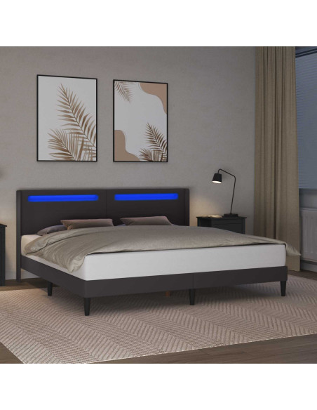 Struttura del letto con testiera Grigio 200 x200 cm Similpelle