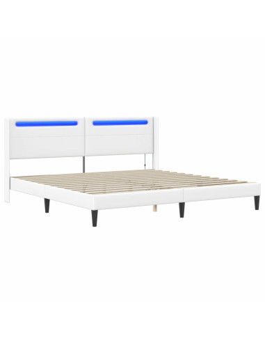Struttura del letto con testiera Bianco 200 x200 cm Similpelle