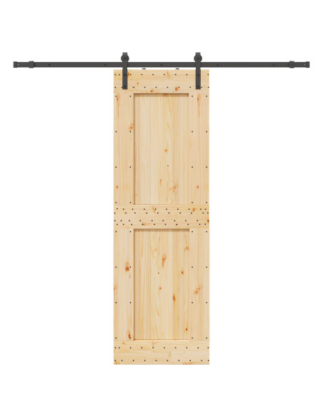 Porta scorrevole NARVIK Naturale e Nero 70 x 210 cm (213,5 cm)