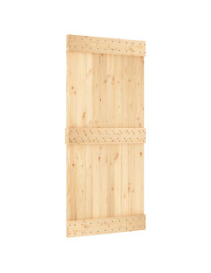 Porta scorrevole NARVIK Naturale e Nero 95 x 210 cm (213,5 cm) 2