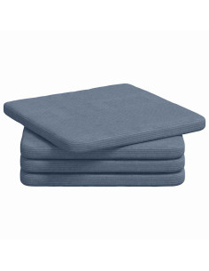 Cuscini per Seduta 4 pcs Blu 40 x 40 x 3 cm Tessuto in Cords 2