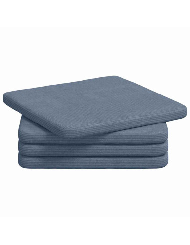 Cuscini per Seduta 4 pcs Blu 40 x 40 x 3 cm Tessuto in Cords
