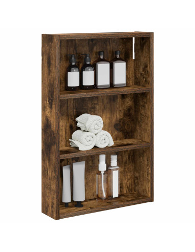 Armadio da bagno a muro Quercia Affumicata 40 x 10 x 60,5 cm