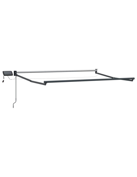 Tenda retrattile manuale con LED Nero 3,5 x 2,5 m
