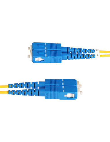StarTech.com Cavo in fibra ottica duplex monomodale OS2 da LC a SC (UPC) da 20 m, 9/125µm, 100G, Insensibile alla piegatura, Ba