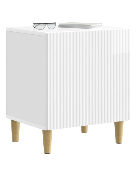 Armadio da Notte 2 pcs Bianco Lucido 43 x 34,5 x 50 cm
