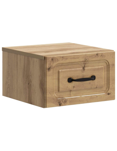 Mobiletto da notte a muro con cassetto 2 pcs Rovere Artigianale