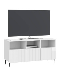 Mobile TV Bianco Lucido 102 x 34,5 x 50 cm Legno ingegnerizzato 2